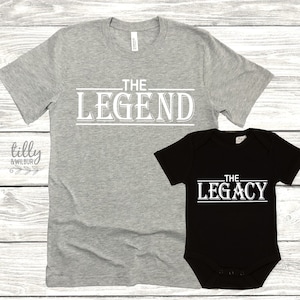 Die Legende Das Vermächtnis Vater Sohn Papa Tochter Passende Shirts, Passender Vater und Baby, Vatertagsgeschenk, Neugeborenen Geschenk, New Dad T-Shirt