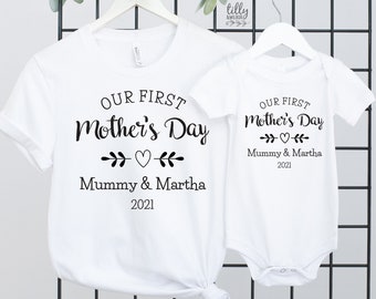 Our First Mother's Day 2024 Matching Outfits, Mother And Baby Mother's Day T-Shirts, Mothers Day Gift, Mummy & Me Matching, 1st Mother's Day