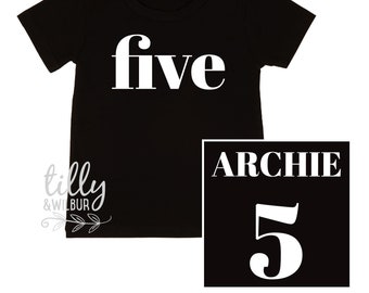 Camiseta personalizada para quinto cumpleaños, camiseta de 5º cumpleaños, regalo de cumpleaños para niño de 5 años, quinto cumpleaños de niño, camiseta de cumpleaños para niño, camiseta de cumpleaños para niño de 5 años
