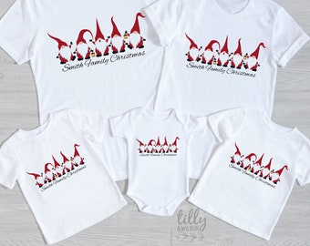 Personalised Family Christmas Matching T-Shirts, ANY QUANTITY, Matching Christmas Shirts, Matching Gnomes, Matching Christmas Family Shirts