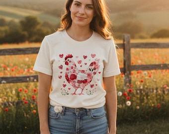 Floral Chicken | More Colours Available | Valentine's Day T-Shirt