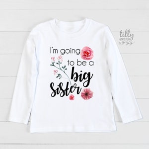 Ich werde eine große Schwester T-Shirt für Mädchen, Schwangerschaftansage Shirt, Schwangerschaftansage, Schwester-T-Shirt Geschenk, große Schwester sein