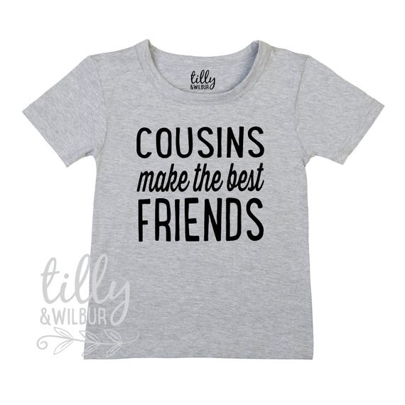 0-3 Months Boys Girls T-Shirt Personalised Tees Unisex Tshirt Clothing White Cousins Make The Best Friends
