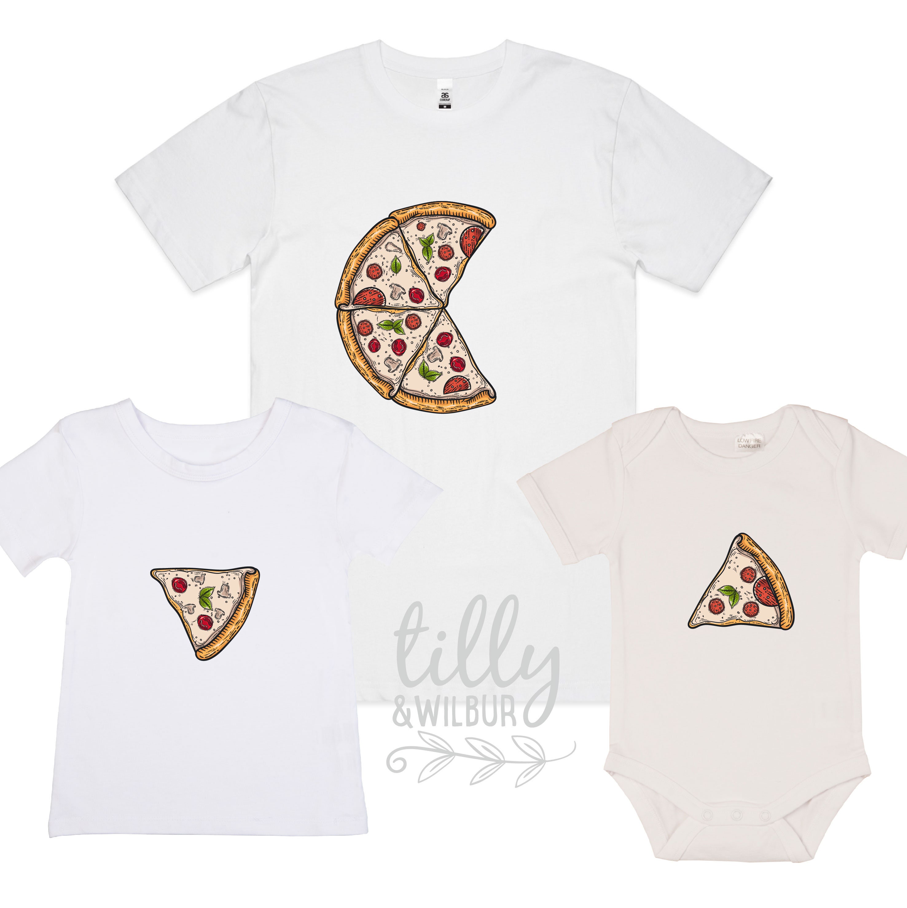 Matching Pizza Slice Family TShirts Daddy And Daughter Etsy