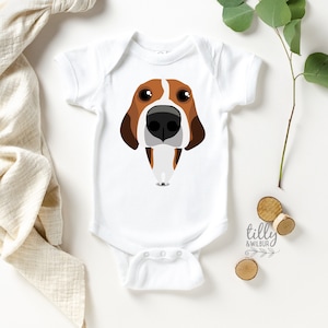 Body de beagle para bebé, camiseta de beagle para niño, ropa de beagle para bebé, ropa de beagle, conjunto de beagle para bebé, ropa de beagle, conjunto para amantes de los beagles imagen 1