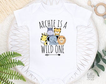 The Wild One Bodysuit, The Wild One 1st Birthday Bodysuit, Birthday Boy Outfit, Safari Animal First Birthday Gift, Safari Baby Birthday Tee