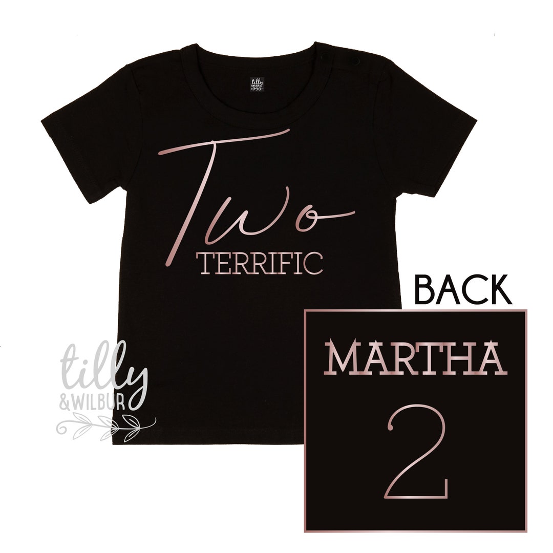 Two T-shirt, Two Birthday, Two Terrific Personalised 2nd Birthday T ...