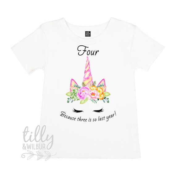 4th Unicorn Birthday Girl T-Shirt Four Years Old Party Gift 4th Unicorn Birthday Girl T-Shirt Four Years Old Party Gift