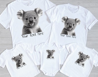 Personalised Koala T-Shirt, Koala Matching Family T-Shirts, Australia Day T-Shirt, Australian Gift, Koala Gift, Aussie Overseas Gift
