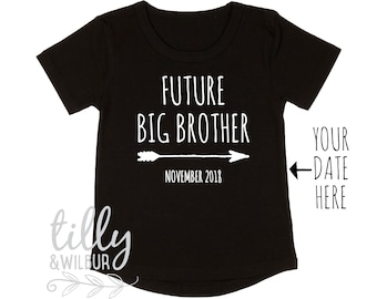 Future Big Brother T-Shirt For Boys, Personalised With Due Date, Big Brother Announcement Outfit, Big Bro Gift, Pregnancy Announcement Shirt