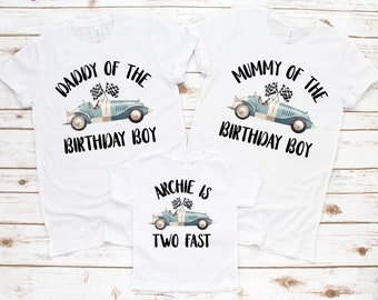 Matching Two Fast Birthday Set, Mummy of the Birthday Boy, Daddy of the Birthday Boy, Second Birthday T-Shirt, 2 Birthday, Matching Set