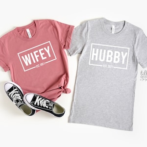 Mr And Mrs Matching T-Shirts, Hubby And Wifey Matching T-Shirts, Newlywed T-Shirts, Honeymoon T-Shirts, Wedding Gift, His and Hers Clothing