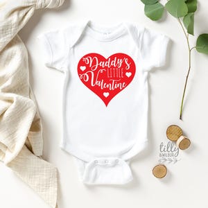 Daddy&#39;s Little Valentine Baby Bodysuit, Valentine&#39;s Day Unisex Baby Outfit, My 1st Valentine&#39;s Day, First Valentine&#39;s Day Gift, Valentine&#39;s