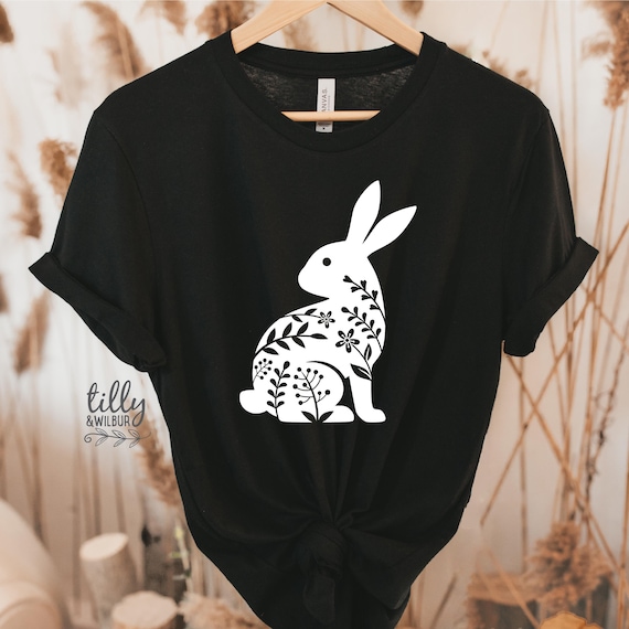 Happy Easter Bunny T-Shirt For Women - Cute Rabbit Graphic Tee, Short Sleeve Holiday Top - View #6