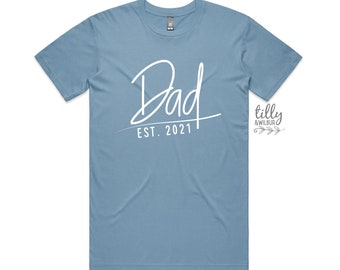 Dad Est. T-Shirt, Personalised Dad T-Shirt, Father's Day Gift, Men's Shirt Gift, Pregnancy Announcement Tee, New Dad Gift, Baby Shower Gift