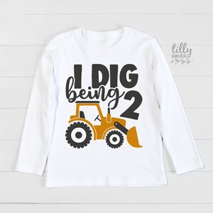 T-shirt I Dig Being deux anniversaire, T-shirt 2e anniversaire, T-shirt 2e deuxième anniversaire, cadeau de deux ans, 2e anniversaire de garçon, T-shirt d'anniversaire de garçon