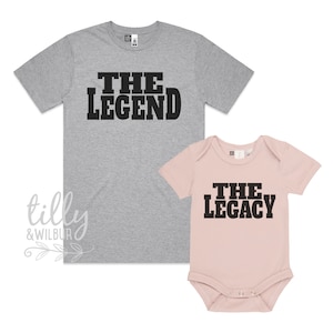 Die Legende Das Vermächtnis Vater Sohn Vater Tochter Passende Shirts, passender Vater und Baby, Vatertagsgeschenk, Neugeborenen Geschenk, neues Papa T-Shirt