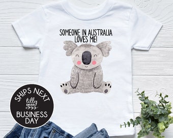 Someone In Australia Loves Me, Australia Baby Gift, Australiana Gift, Koala Baby Gift, Aussie Overseas Gift, Newborn Baby Gift, Baby Shower