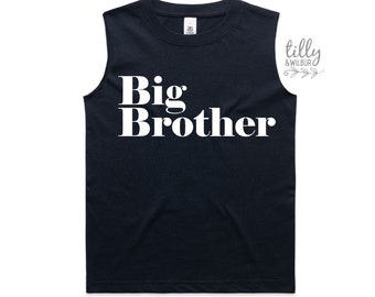 Big Brother Singlet, Navy Promoted To Big Brother Tank, Big Brother T-Shirt, I'm Going To Be A Big Brother Top, Pregnancy Announcement Shirt