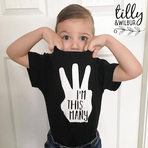 T-shirt d'anniversaire Je suis ce beaucoup de trois doigts, t-shirt 3e troisième anniversaire, cadeau de troisième anniversaire, troisième anniversaire de garçons, t-shirt d'anniversaire de garçons,