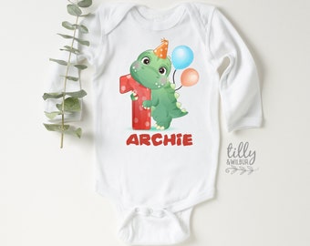 1st Birthday s®s®, First Birthday s®, Personalised 1st Birthday s®, 1st Birthday Bodysuit, First Birthday Gift, Dinosaurs