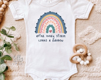 After Every Storm Comes A Rainbow Baby Bodysuit, Pregnancy Announcement Bodysuit, Rainbow Baby, Newborn Baby Gift, Baby Shower Gift, New Bub