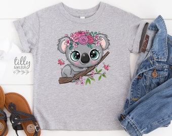 Koala T-Shirt, Girls Koala T-Shirt, Someone In Australia Loves Me, Australia Gift, Australiana Gift, Aussie Overseas Gift