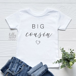 Big Cousin T-Shirt, Big Cousin Body, Spiel mit kleinen Cousin Baby Body, Schwangerschaftansage Body, Neugeborenen Geschenk, neue Cousin