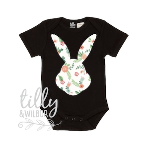 Pretty Patterned Easter Baby Bodysuit, First Easter One-Piece, Newborn Easter Gift, 1st Easter Outfit, Baby&#39;s 1st Easter, Bunny Rabbit