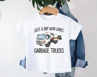 Just a Boy Who Loves Garbage Trucks T-Shirt, Garbo T-Shirt, Rubbish Truck T-Shirt