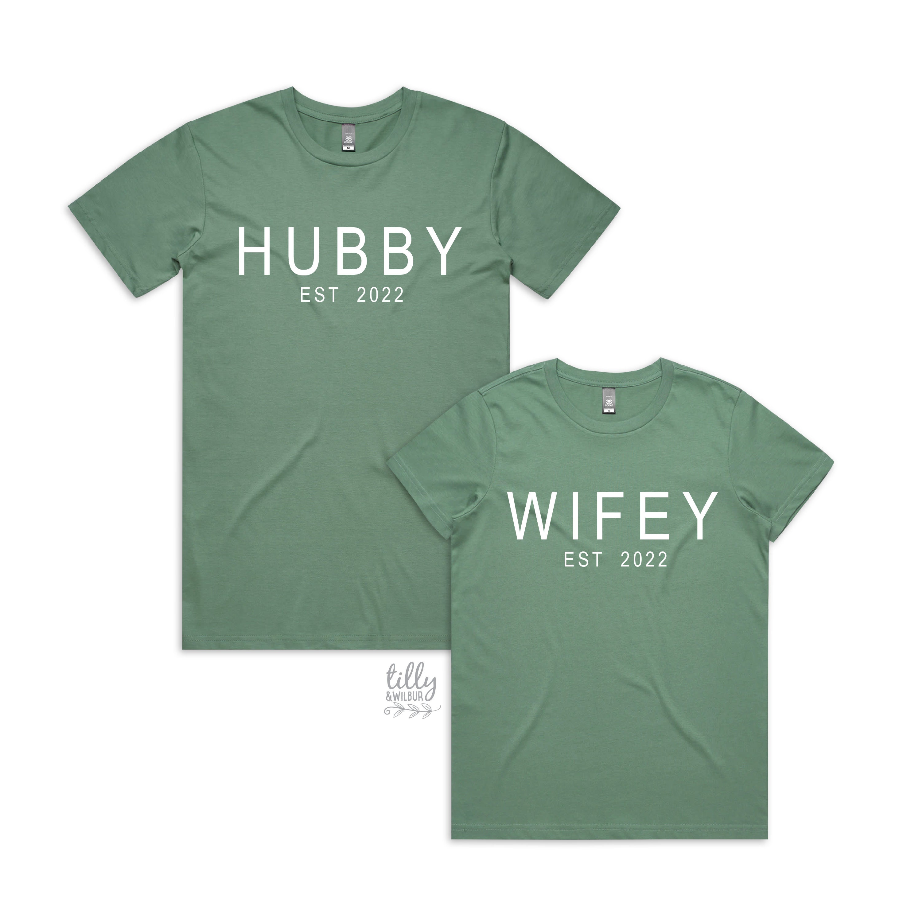 T-shirts Hubby and Wifey Matching 