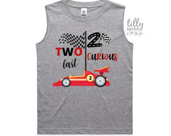 2nd Birthday Singlet, Two Fast Two Curious Birthday Tank, 2nd Second Birthday, Two Birthday Gift, Boys 2nd Birthday, Boys Birthday TShirt