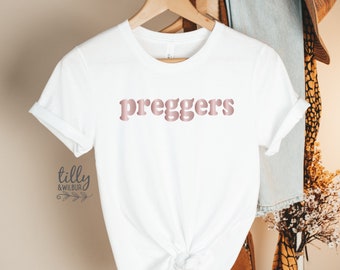 Preggers Women's T-Shirt, Pregnancy Announcement T-Shirt, Pregnancy T-Shirt, We're Having A Baby, Announcement Tee, I'm Pregnant,