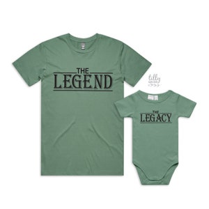 Die Legende Das Vermächtnis Vater Sohn Papa Tochter Passende Shirts, Passender Vater und Baby, Vatertagsgeschenk, Neugeborenen Geschenk, New Dad T-Shirt