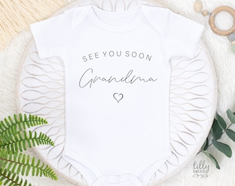 See You Soon Grandma Bodysuit, Hello Grandma & Grandpa Bodysuit, Pregnancy Announcement Bodysuit, Baby Reveal, Photo Prop, Grandparents