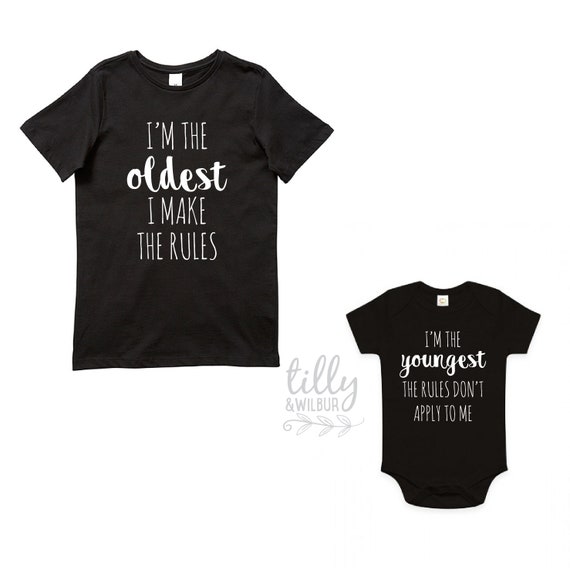 Sibling Shirt Set With Family Rules 