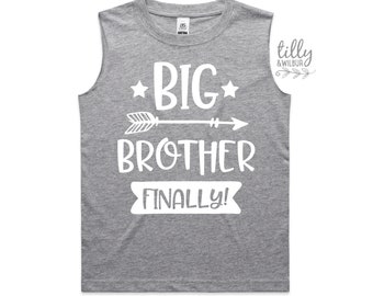 Big Brother Finally Singlet, Promoted To Big Brother Tank, I'm Going To Be A Big Brother Shirt, Pregnancy Announcement Top, Big Brother Tank