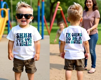 Big Brother T-Shirt – I've Got a Secret | I'm Going to Be a Big Brother | Front & Back Design | Pregnancy Announcement
