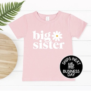 Big Sister T-Shirt With Flower – Pregnancy Announcement | Big Sister Reveal | I&#39;m Going to Be a Big Sister Gift