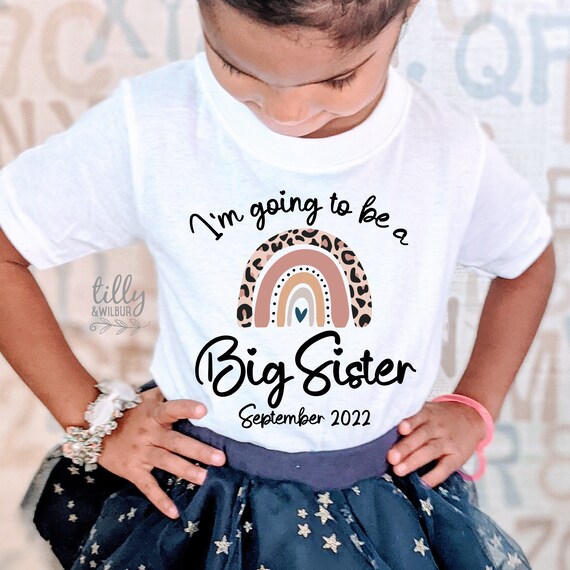 I 'm Going to Be a Big Sister T-shirt Childrens Kids T Shirt Announcement Idea 