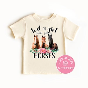 Just A Girl Who Loves Horses T-Shirt, Horse T-Shirt, Kids Horse T-Shirt, Equestrian Gift, Horse Riding T-Shirt, Horse Art. Horse Lover Shirt