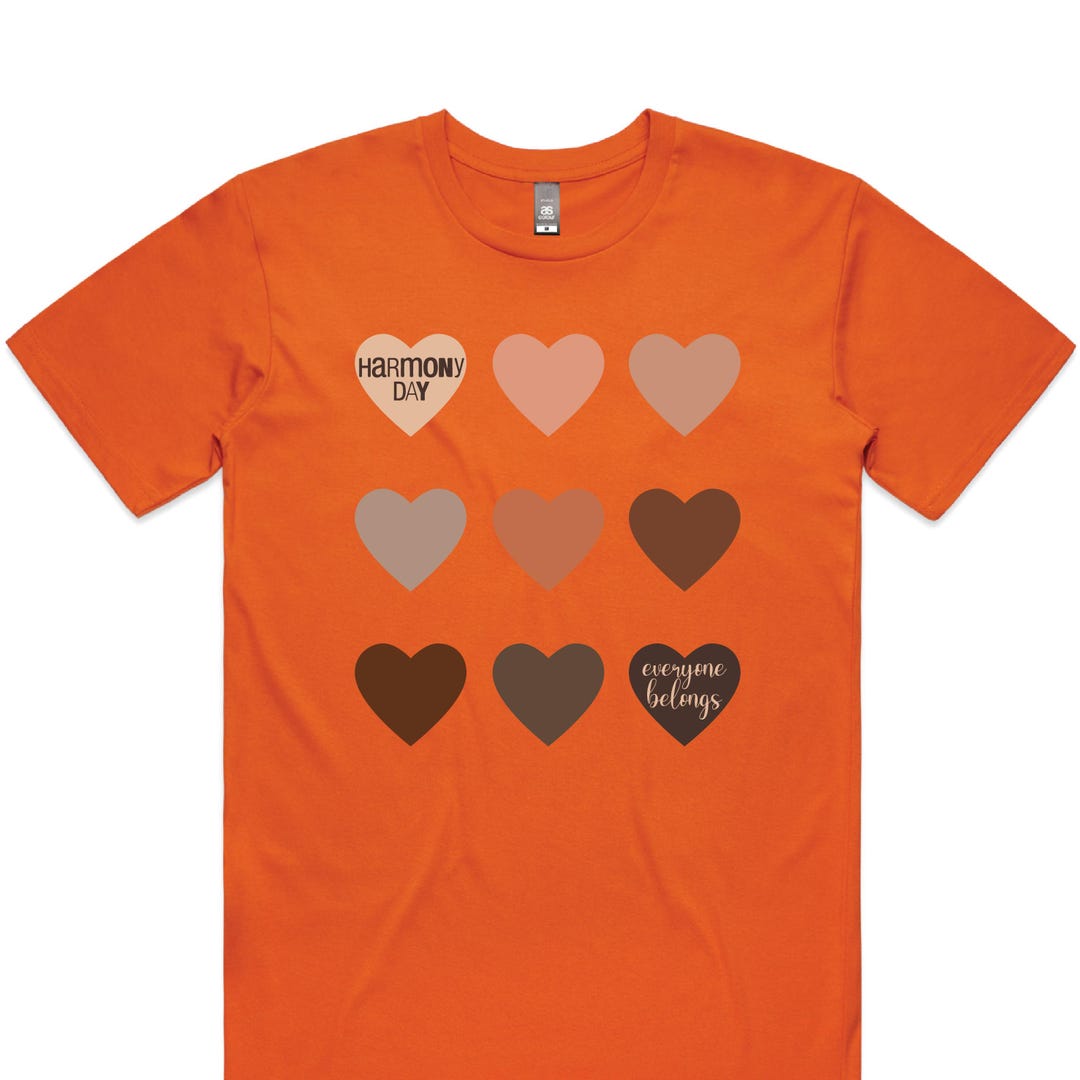 DEUXIEME CLASSE - 【COGTHEBIGSMOKE】 HARMONY T-SHIRT Harmony Day T-shirt, Harmony Day - 21st March, Orange Harmony Day