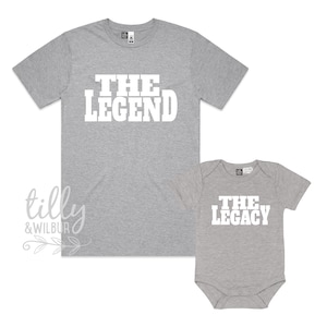 Die Legende Das Vermächtnis Vater Sohn Vater Tochter Passende Shirts, passender Vater und Baby, Vatertagsgeschenk, Neugeborenen Geschenk, neues Papa T-Shirt