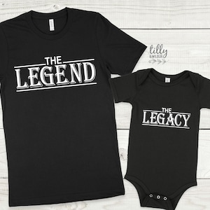 Die Legende Das Vermächtnis Vater Sohn Papa Tochter Passende Shirts, Passender Vater und Baby, Vatertagsgeschenk, Neugeborenen Geschenk, New Dad T-Shirt