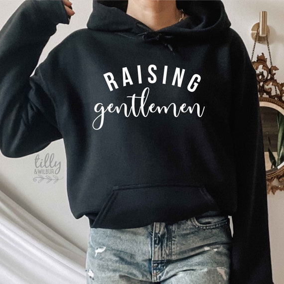 Raising Gentlemen Hoodie Mum of Boys Jumper Boy Mama Sweater Gift for Mum Gift for New Mum Boy Mum Sweatshirt Mum of Boys Outnumbered Etsy UK