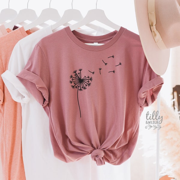 Dandelion T-Shirt, Dandelion Seeds T-Shirt, Dandelion Graphic Shirt, Women's T-Shirt, Graphic Dandelion, Nature T-Shirt, Make A Wish T-Shirt
