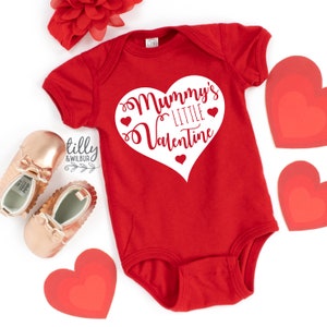 Mummy&#39;s Little Valentine Baby Bodysuit, Valentine&#39;s Day Unisex Baby Outfit, My 1st Valentine&#39;s Day, First Valentine&#39;s Day Gift, Valentine&#39;s