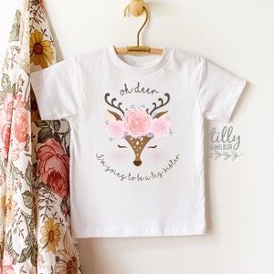 Oh Deer I'm Going To Be A Big Sister T-Shirt For Girls, Pregnancy Announcement Shirt, Pregnancy Announcement, Sister T-Shirt Gift, Deer