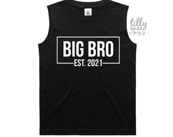 Promoted To Big Brother Singlet For Boys, Big Bro Est Singlet, Big Brother Shirt, I'm Going To Be A Big Brother, Pregnancy Announcement Top