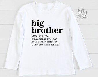 Big Brother Definition T-Shirt, I'm Going To Be A Big Brother, Pregnancy Announcement T-Shirt, Big Bro Gift, Sibling T-Shirt, Boys Clothing